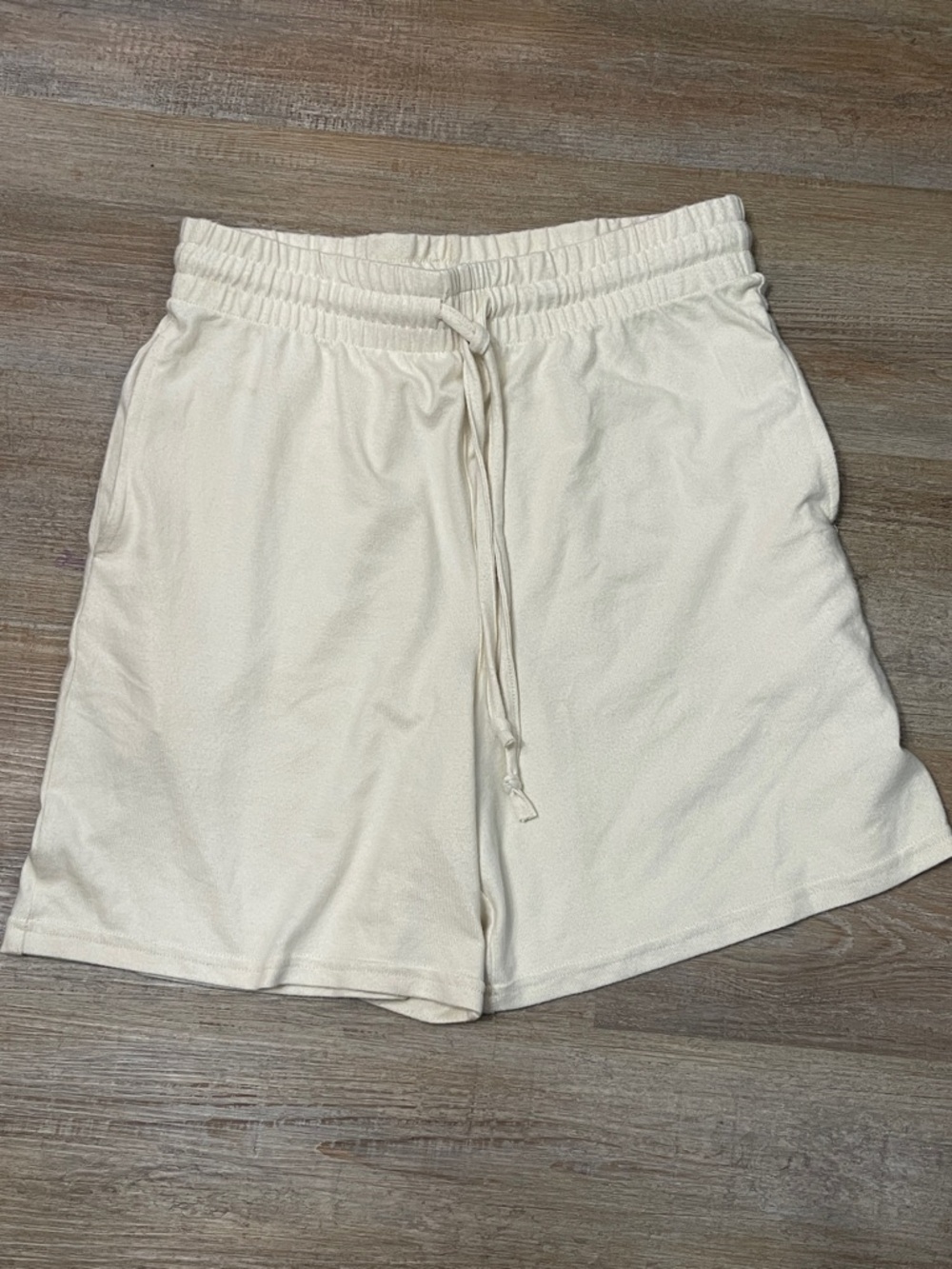 Men's Cream Drawstring Lounge Shorts